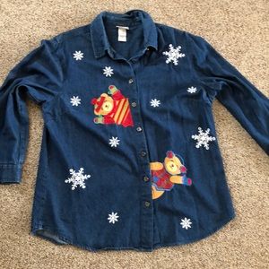 Fashion Bug Denim Christmas Blouse 14/16W